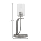 Cavella One Light Table Lamp in Graphite with 4" Clear Bubble Shade