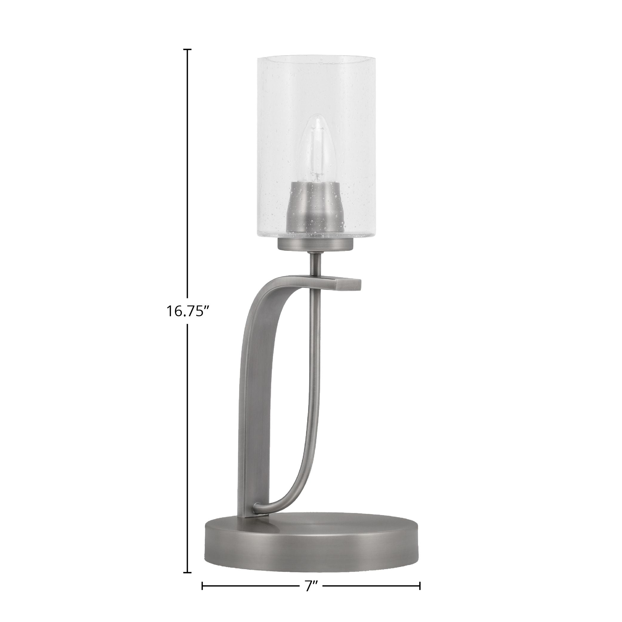 Cavella One Light Table Lamp in Graphite with 4" Clear Bubble Shade
