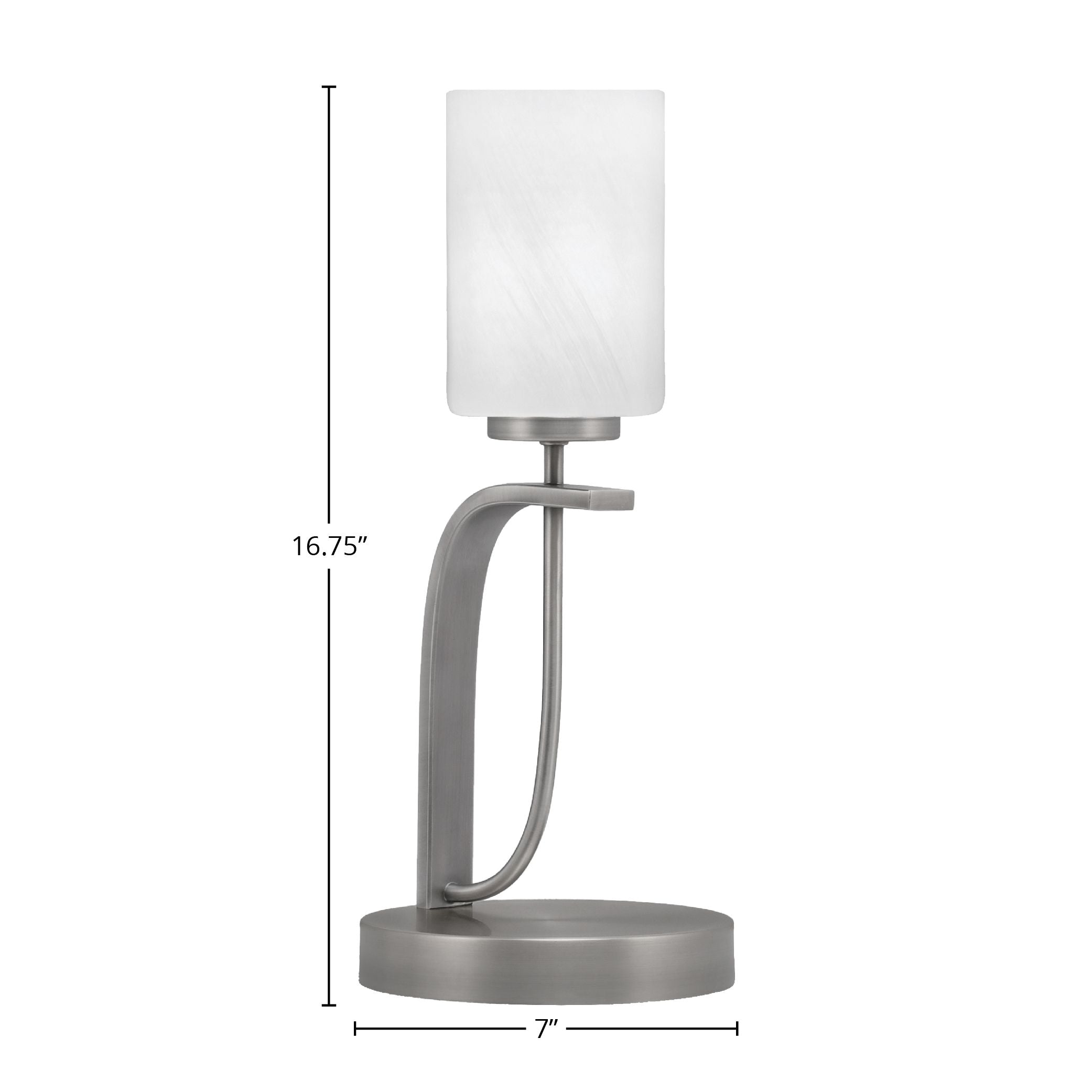 Cavella One Light Table Lamp in Graphite with 4" White Marble Shade