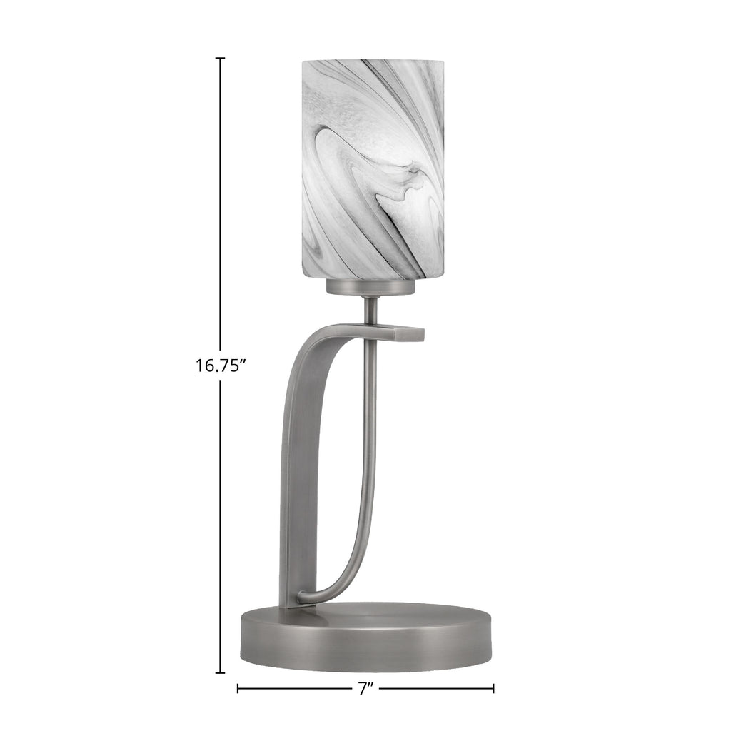 Cavella One Light Table Lamp in Graphite with 4" Onyx Swirl Shade