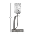 Cavella One Light Table Lamp in Graphite with 4" Onyx Swirl Shade