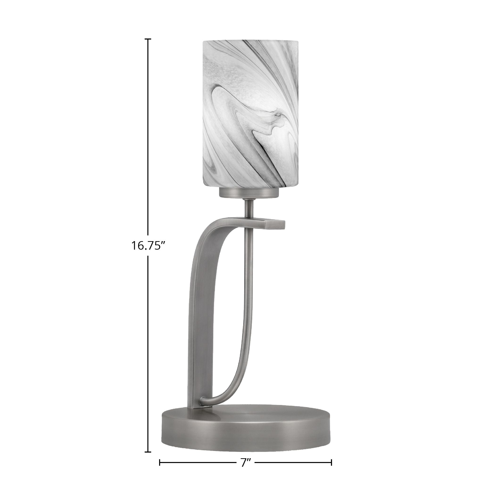 Cavella One Light Table Lamp in Graphite with 4" Onyx Swirl Shade