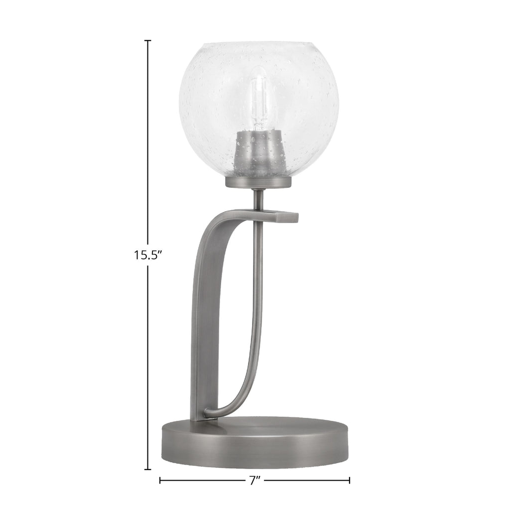 Cavella One Light Table Lamp in Graphite with 5.75" Clear Bubble Shade