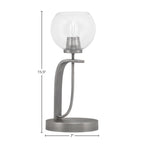 Cavella One Light Table Lamp in Graphite with 5.75" Clear Bubble Shade