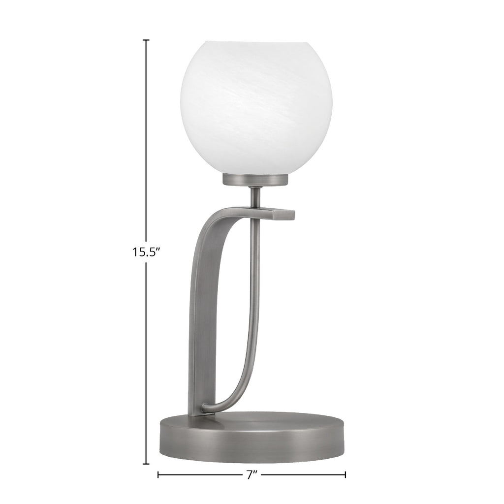 Cavella One Light Table Lamp in Graphite with 5.75" White Marble Shade