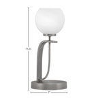 Cavella One Light Table Lamp in Graphite with 5.75" White Marble Shade
