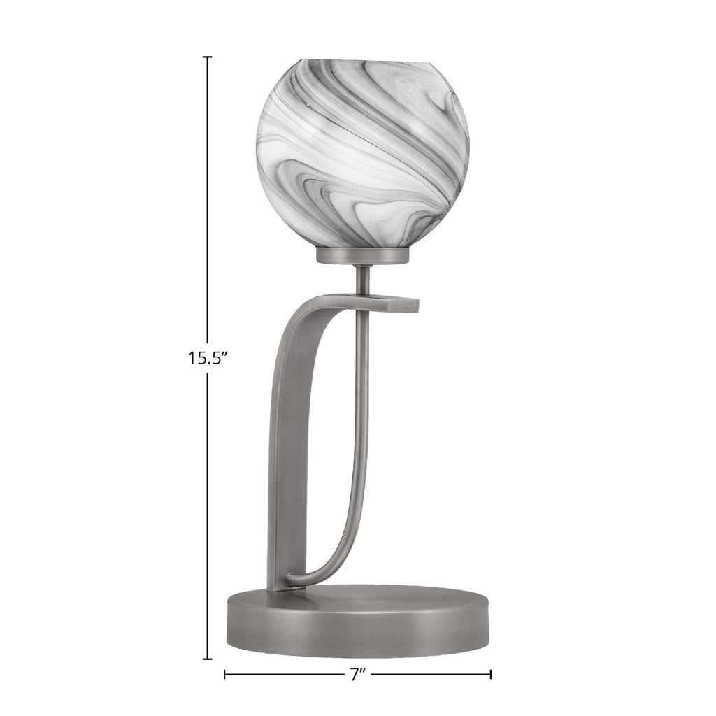 Cavella One Light Table Lamp in Graphite with 5.75" Onyx Swirl Shade