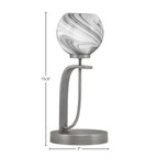 Cavella One Light Table Lamp in Graphite with 5.75" Onyx Swirl Shade