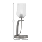 Cavella One Light Table Lamp in Graphite with 5" Clear Textured Shade