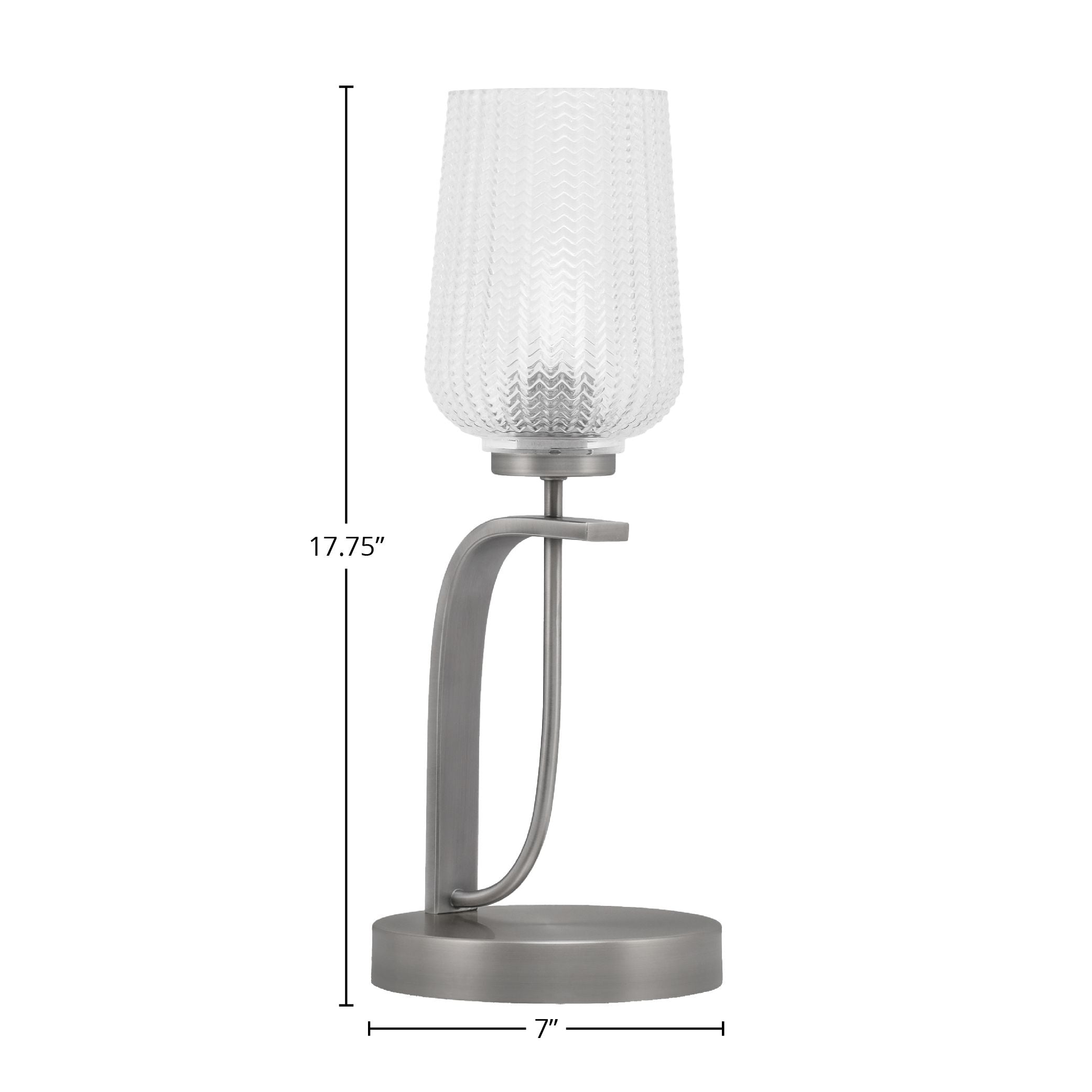 Cavella One Light Table Lamp in Graphite with 5" Clear Textured Shade