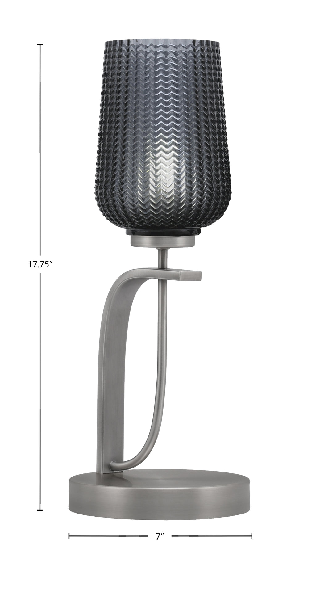 Cavella One Light Table Lamp in Graphite with 5" Smoke Textured Shade
