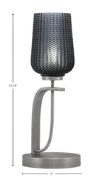 Cavella One Light Table Lamp in Graphite with 5" Smoke Textured Shade