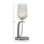 Cavella One Light Table Lamp in Graphite with 5" Silver Textured Shade