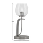 Cavella One Light Table Lamp in Graphite with 6" Clear Bubble Shade