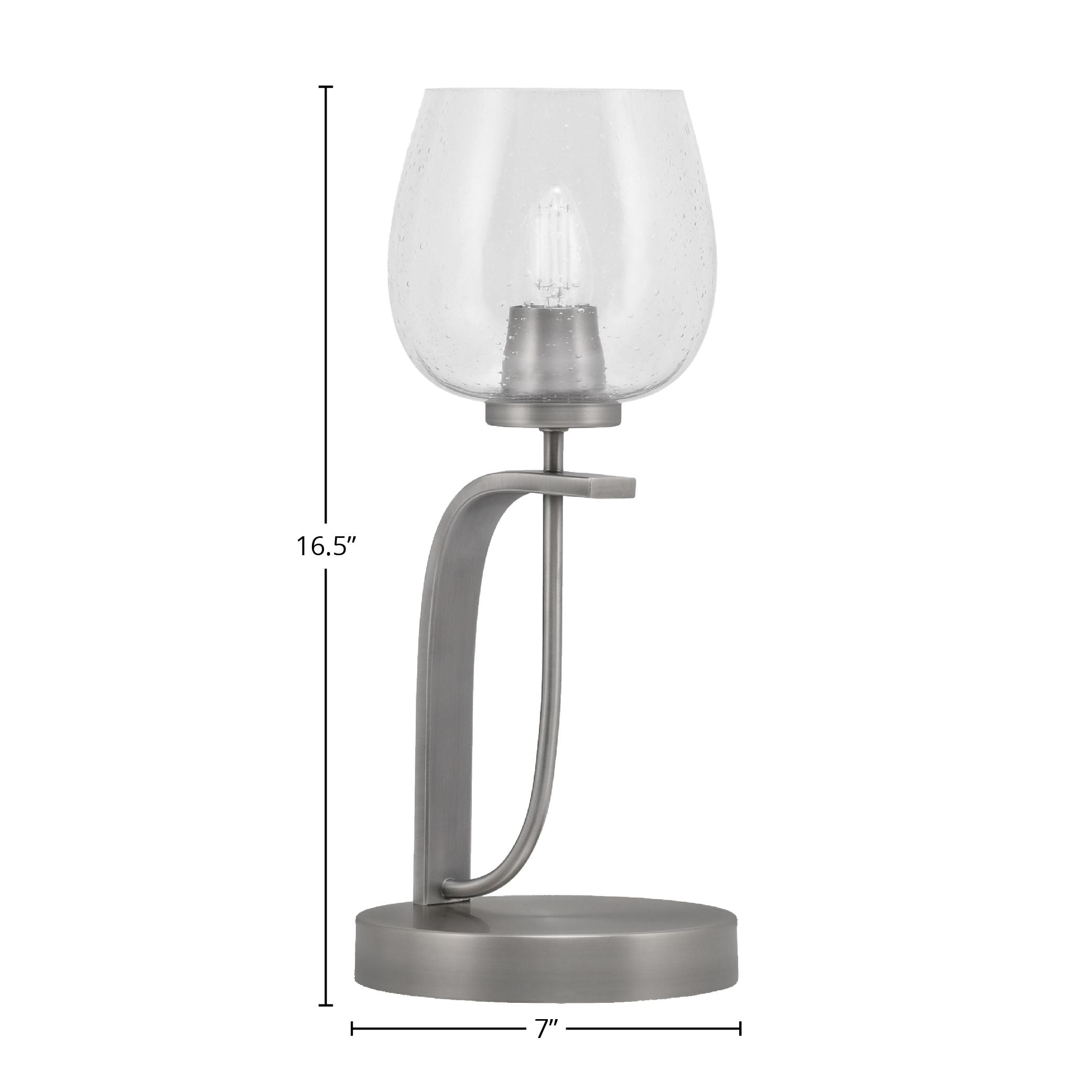 Cavella One Light Table Lamp in Graphite with 6" Clear Bubble Shade