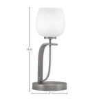 Cavella One Light Table Lamp in Graphite with 6" White Marble Shade