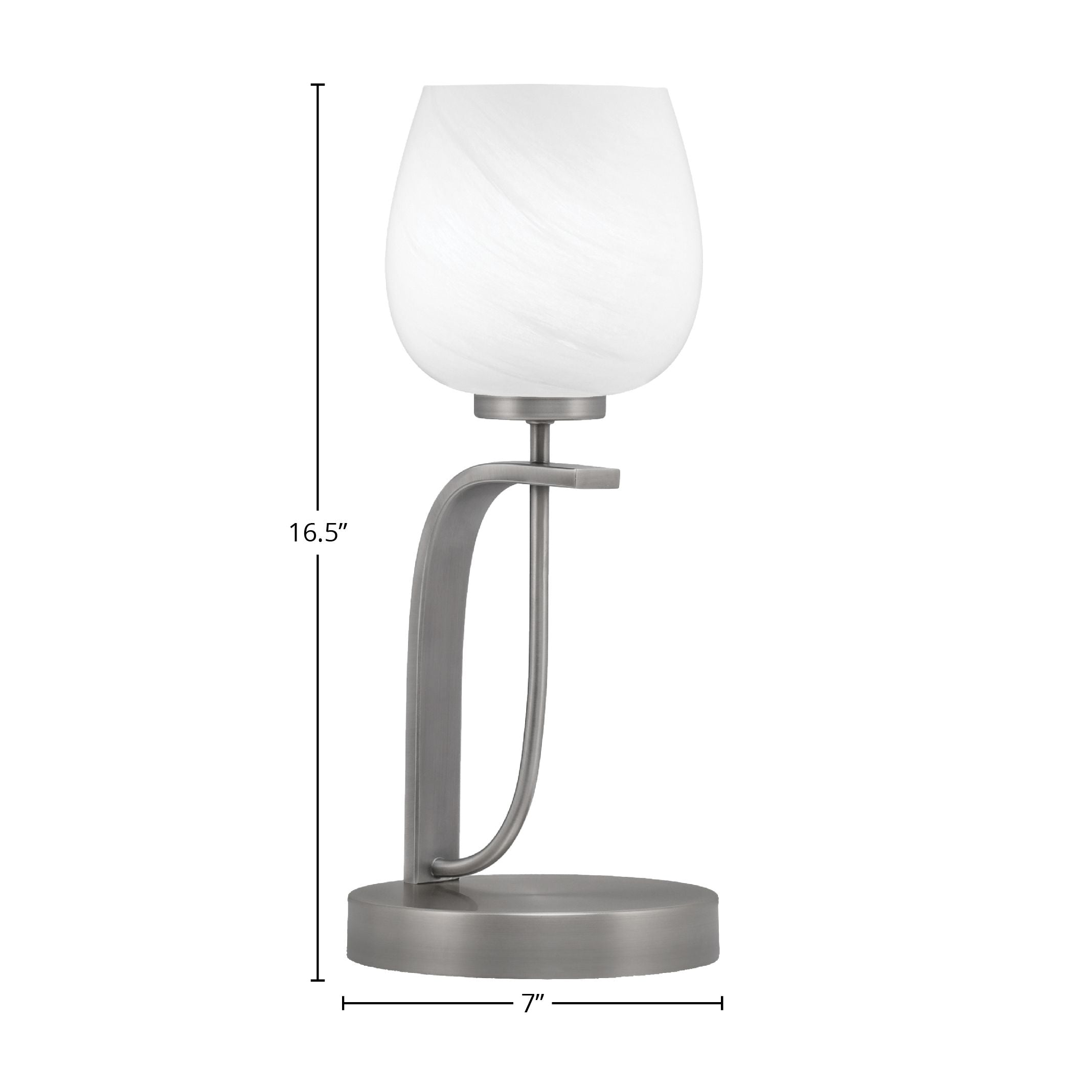 Cavella One Light Table Lamp in Graphite with 6" White Marble Shade