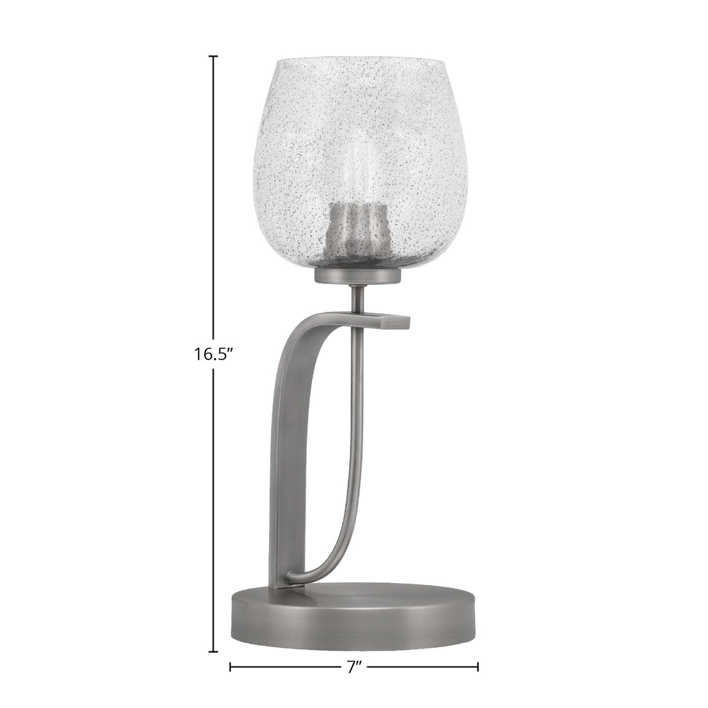 Cavella One Light Table Lamp in Graphite with 6" Smoke Bubble Shade