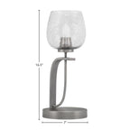 Cavella One Light Table Lamp in Graphite with 6" Smoke Bubble Shade
