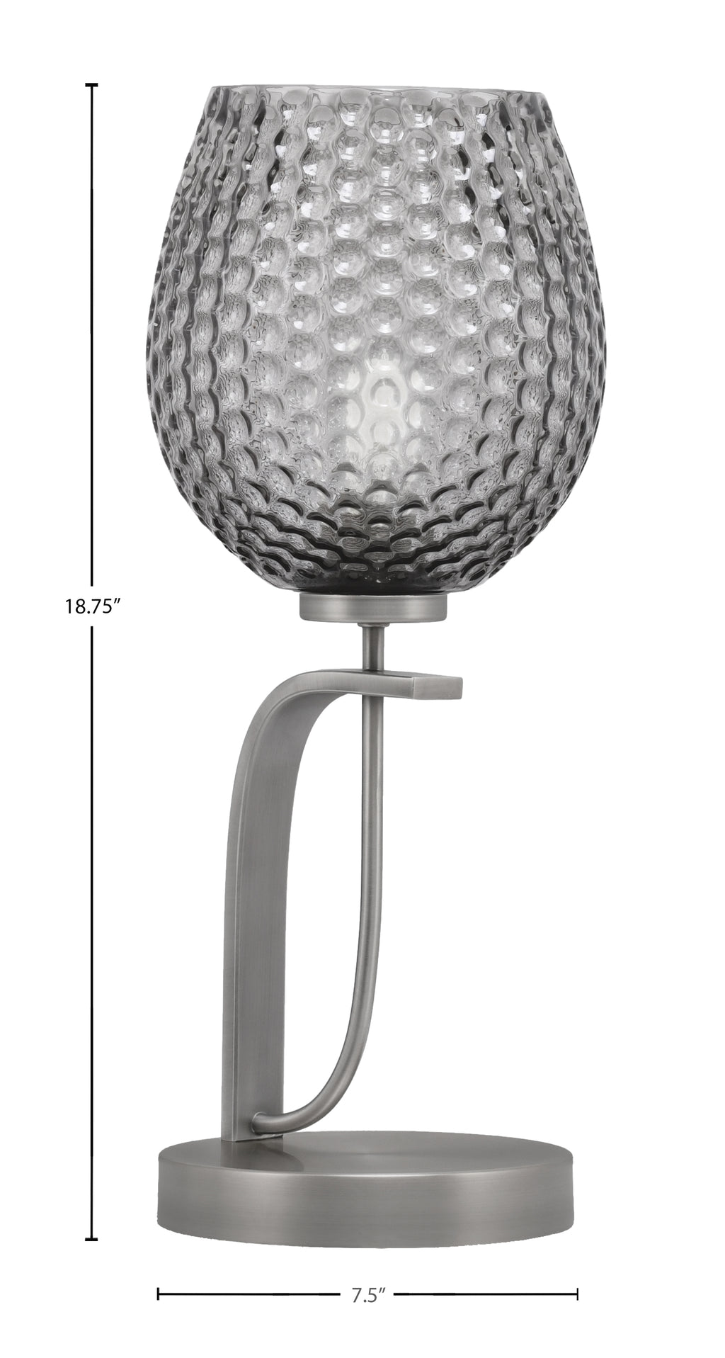 Cavella One Light Table Lamp in Graphite with 7.5" Smoke Textured Shade