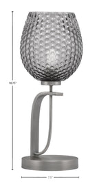 Cavella One Light Table Lamp in Graphite with 7.5" Smoke Textured Shade