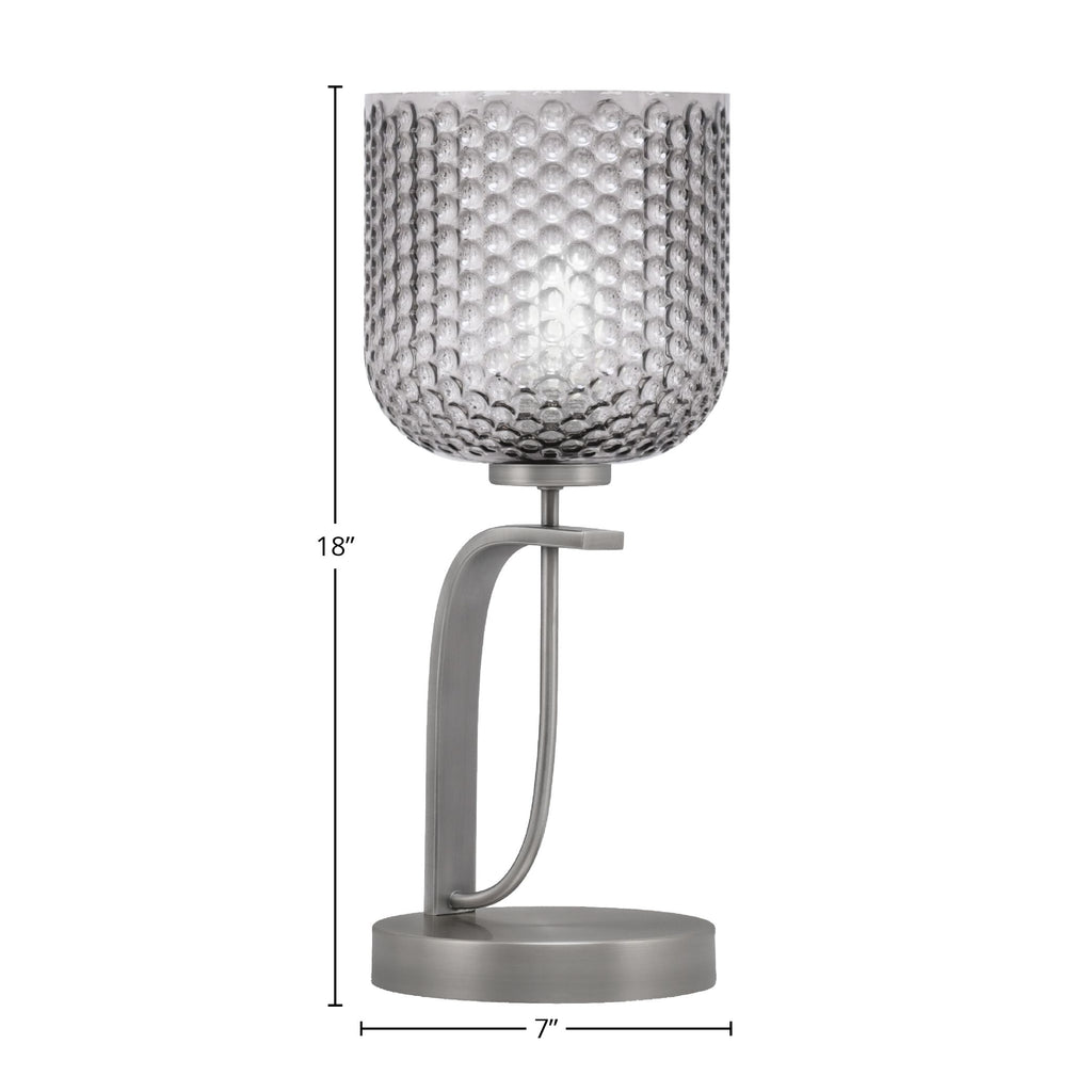 Cavella One Light Table Lamp in Graphite with 7" Smoke Textured Shade