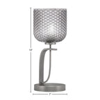 Cavella One Light Table Lamp in Graphite with 7" Smoke Textured Shade