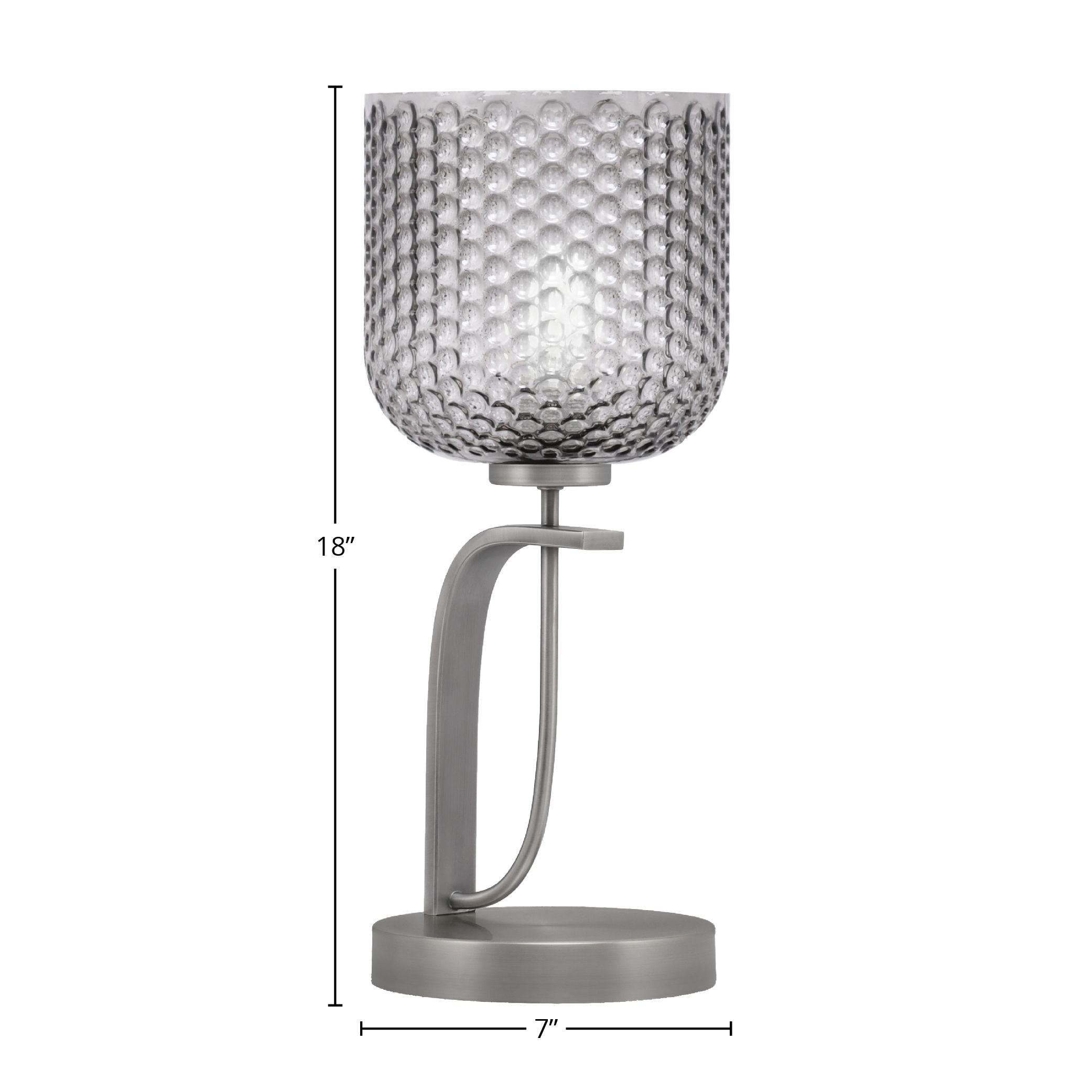 Cavella One Light Table Lamp in Graphite with 7" Smoke Textured Shade
