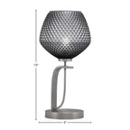 Cavella One Light Table Lamp in Graphite with 9" Smoke Textured Shade