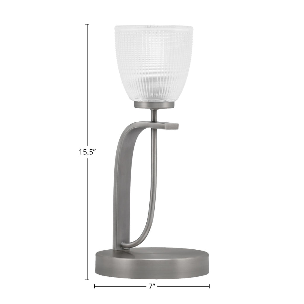 Cavella One Light Table Lamp in Graphite with 5" Clear Ribbed Shade