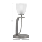 Cavella One Light Table Lamp in Graphite with 5" Clear Ribbed Shade