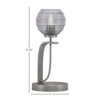 Cavella One Light Table Lamp in Graphite with 6" Smoke Ribbed Shade