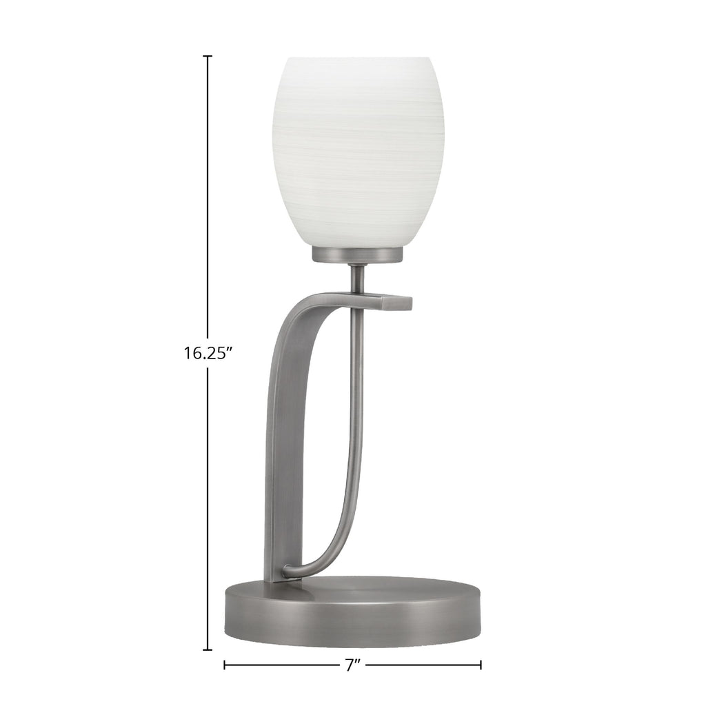 Cavella One Light Table Lamp in Graphite with 5" White Linen Shade