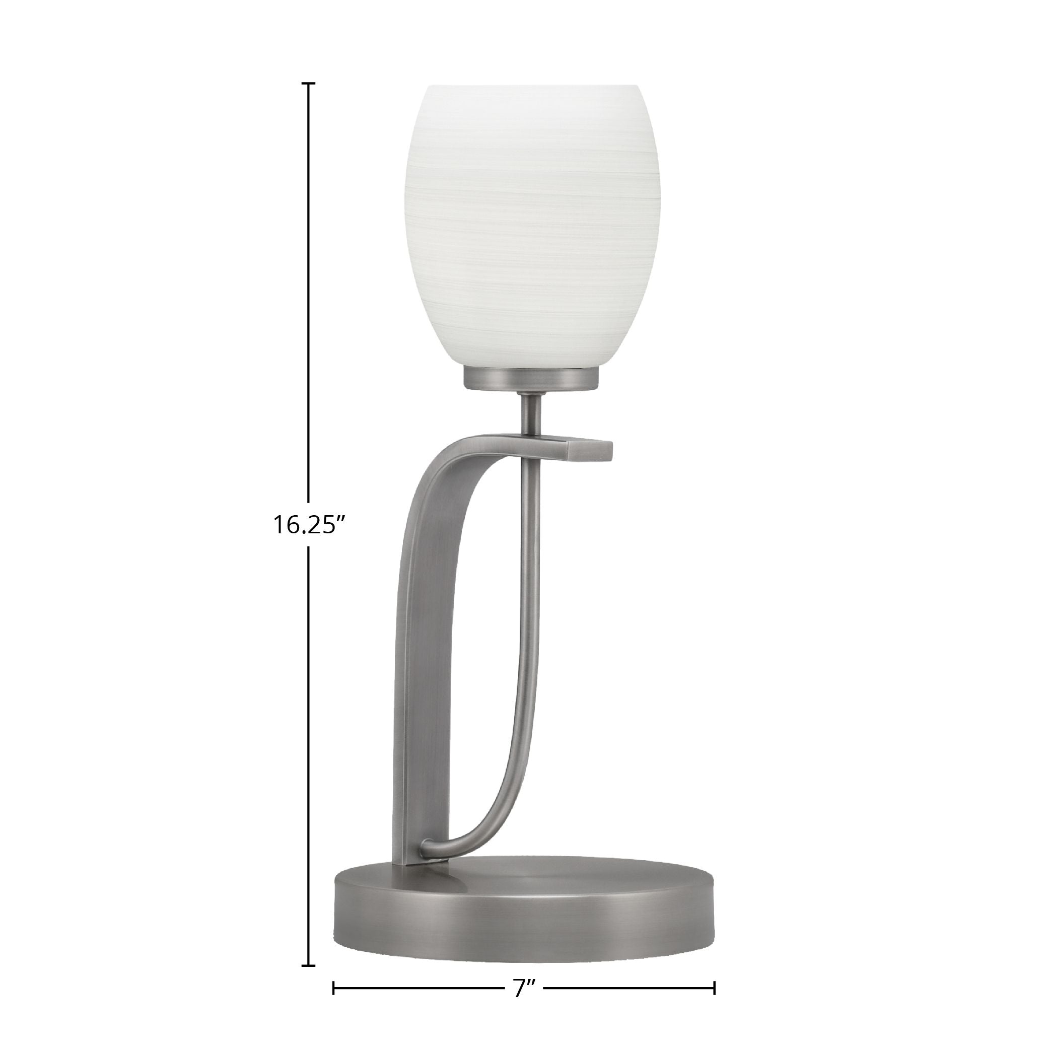 Cavella One Light Table Lamp in Graphite with 5" White Linen Shade