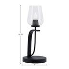 Cavella One Light Table Lamp in Matte Black with 5" Clear Bubble Shade