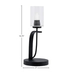 Cavella One Light Table Lamp in Matte Black with 4" Clear Bubble Shade