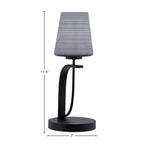 Cavella One Light Table Lamp in Matte Black with 6" Gray Matrix Shade