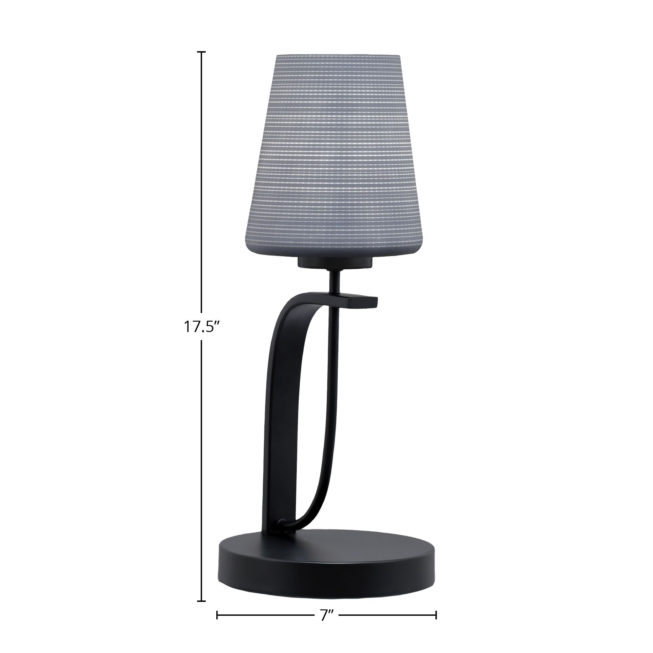 Cavella One Light Table Lamp in Matte Black with 6" Gray Matrix Shade