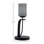 Cavella One Light Table Lamp in Matte Black with 4" Gray Matrix Shade