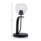 Cavella One Light Table Lamp in Matte Black with 5.75" Clear Bubble Shade