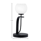 Cavella One Light Table Lamp in Matte Black with 5.75" White Marble Shade