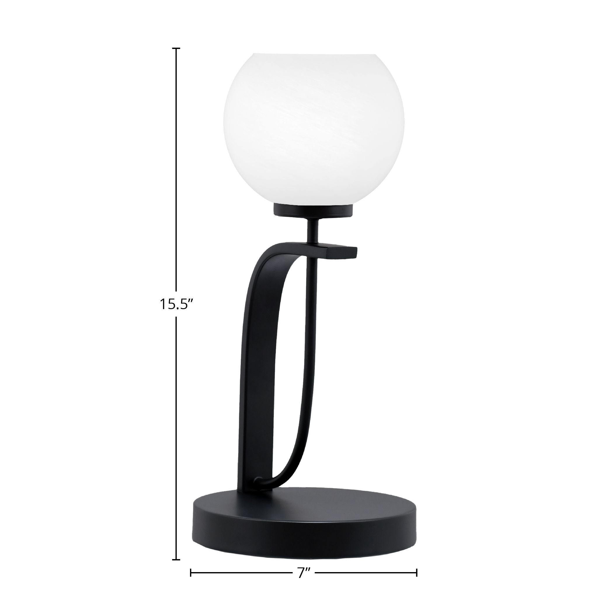 Cavella One Light Table Lamp in Matte Black with 5.75" White Marble Shade