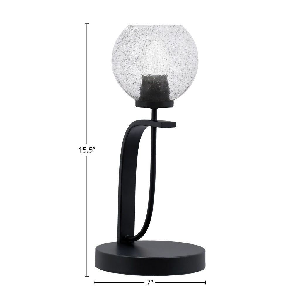 Cavella One Light Table Lamp in Matte Black with 5.75" Smoke Bubble Shade