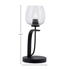 Cavella One Light Table Lamp in Matte Black with 6" Clear Bubble Shade