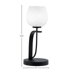 Cavella One Light Table Lamp in Matte Black with 6" White Marble Shade
