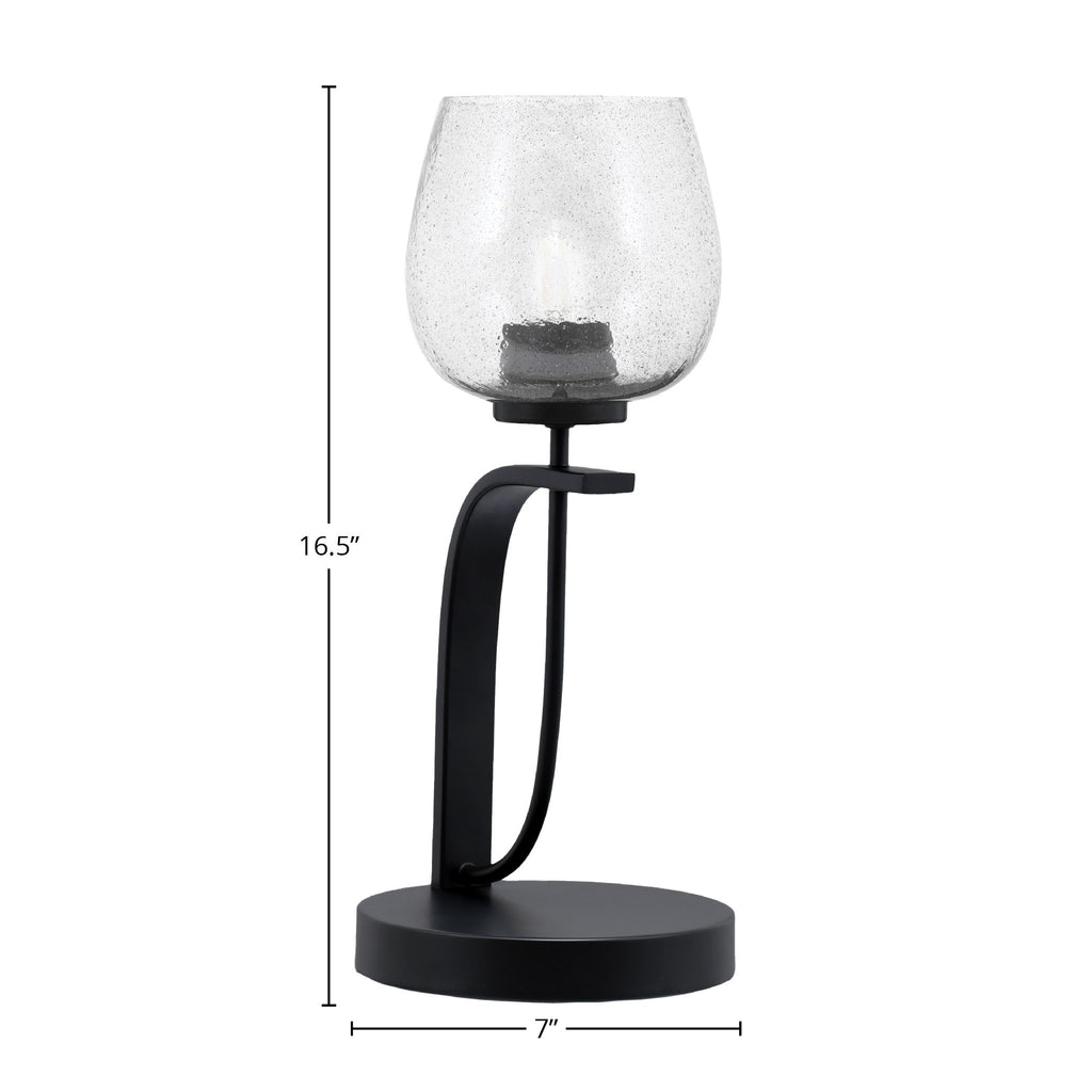 Cavella One Light Table Lamp in Matte Black with 6" Smoke Bubble Shade