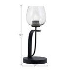 Cavella One Light Table Lamp in Matte Black with 6" Smoke Bubble Shade