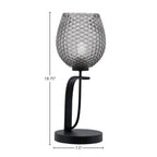 Cavella One Light Table Lamp in Matte Black with 7.5" Smoke Textured Shade