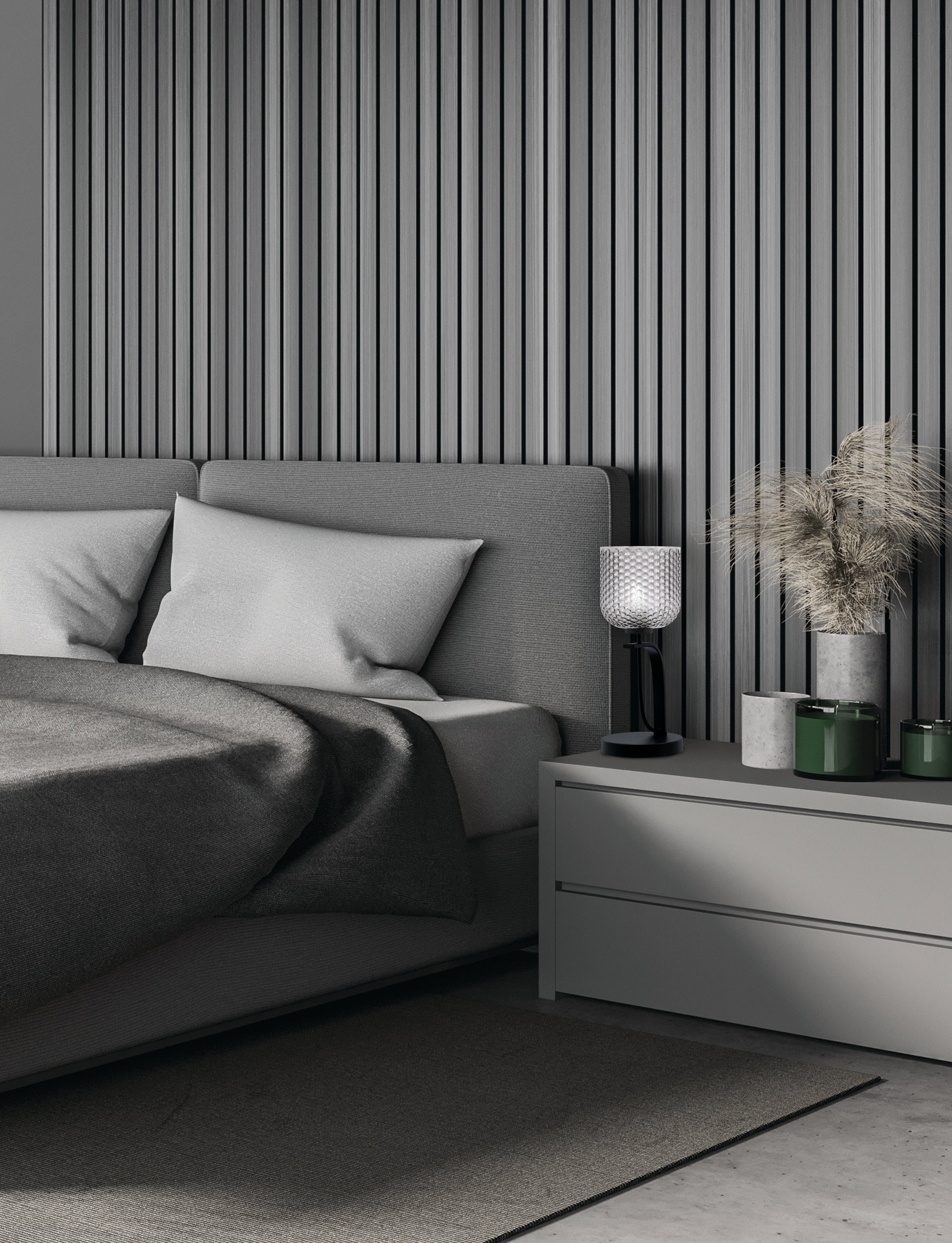 Cavella One Light Table Lamp in Matte Black with 7" Smoke Textured Shade