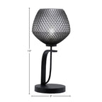 Cavella One Light Table Lamp in Matte Black with 9" Smoke Textured Shade